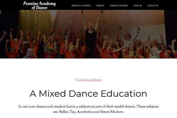 Pennine Academy of Dance's website